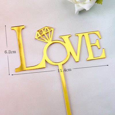 Ins New Love Wedding Cake Topper Sretno Valentinovo 2021 Zlatno Crveno Srce Topper Topper Za Ukrase Torte za godišnjicu vjenčanja