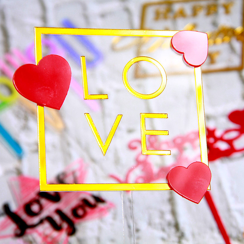 Ins New Love Wedding Cake Topper Sretno Valentinovo 2021 Zlatno Crveno Srce Topper Topper Za Ukrase Torte za godišnjicu vjenčanja