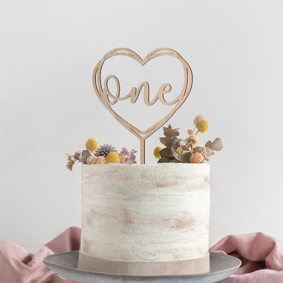 Fa ONE Tortafedő Újszülött Baba Boldog Születésnapot Fiú Lány Baba Tortafeltét Zuhanyzós buli díszek Első házassági évforduló