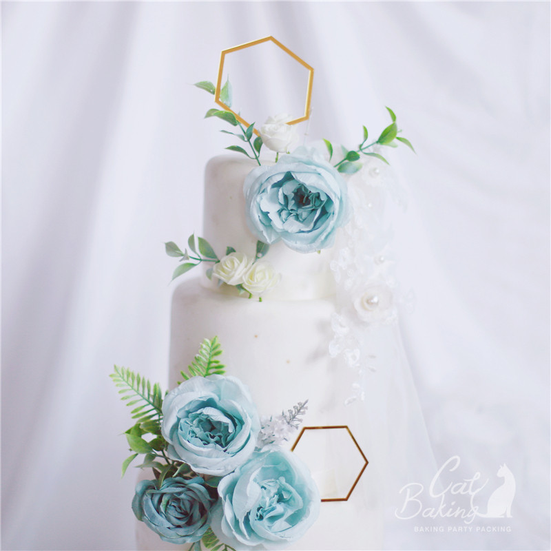 Umjetni cvijet Ruža Hibiskus Vjenčana dekoracija Božur Prekrivač torte za mladenku Potrepštine za rođendansku zabavu Pečenje Slatki dar