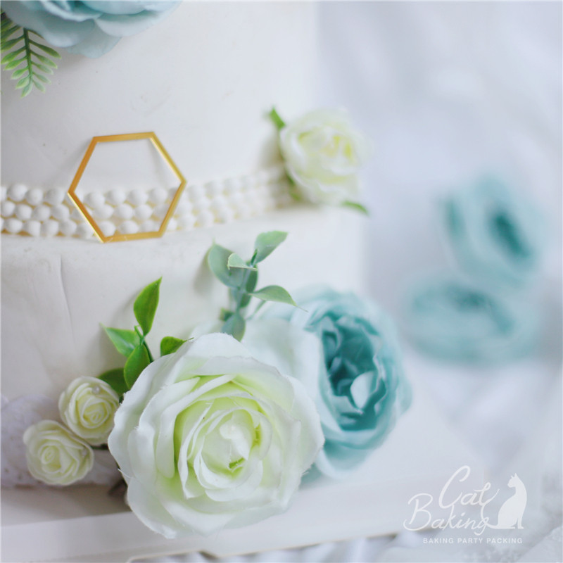 Umjetni cvijet Ruža Hibiskus Vjenčana dekoracija Božur Prekrivač torte za mladenku Potrepštine za rođendansku zabavu Pečenje Slatki dar