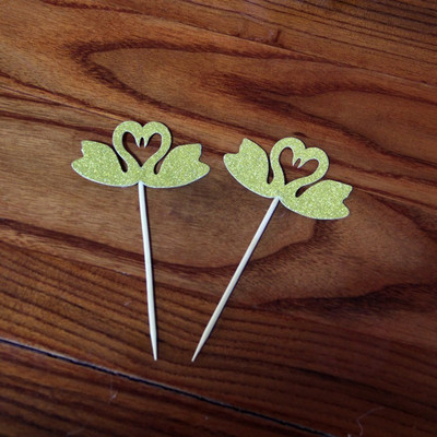 Elegantna torta s bijelim labudom i flamingom Umetnuta kartica Ukras za tortu Potrepštine za godišnjicu vjenčanja Sretan rođendan djevojko