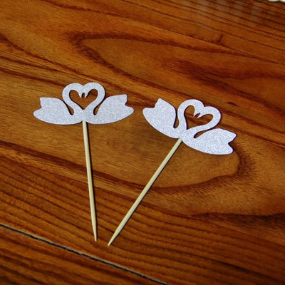 Elegantna torta s bijelim labudom i flamingom Umetnuta kartica Ukras za tortu Potrepštine za godišnjicu vjenčanja Sretan rođendan djevojko