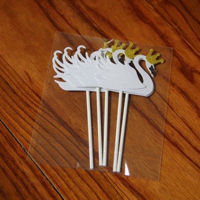 Elegantna torta s bijelim labudom i flamingom Umetnuta kartica Ukras za tortu Potrepštine za godišnjicu vjenčanja Sretan rođendan djevojko