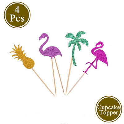 Amawill Pink Flamingo Happy Birthday Cake Topper Paabulinnu sulgedest Tordi kaunistused Baby Shower Pulmapeo kaunistamiseks