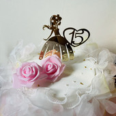 Noul Topper acrilic pentru tort pentru 15 ani, prințesă de aur pentru coacere, pentru fete, pentru petrecerea de aniversare, pentru decorarea tortului.