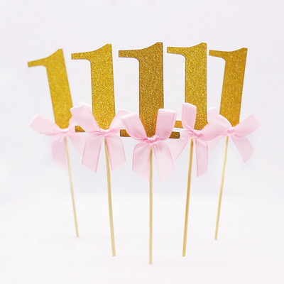 10 kom/lot Kartica za umetanje vrha za tortu Baby Shower vrh za torte 1 godina Dječji rođendanski kolačići za umetanje kartice Ukrasni dodaci