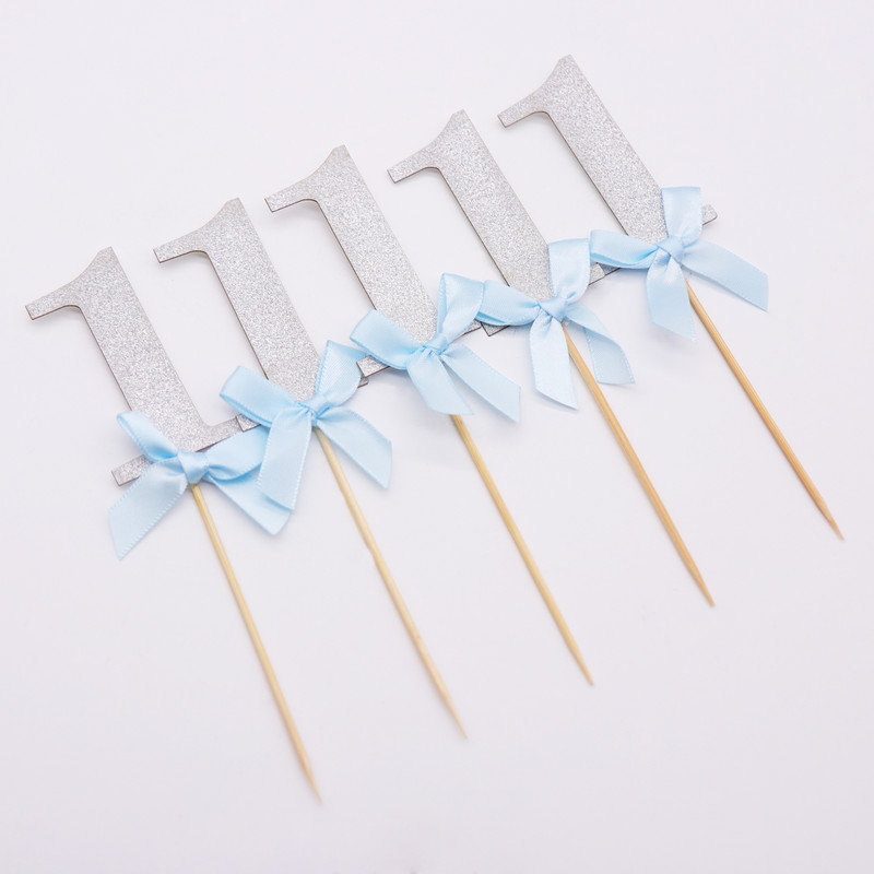 10 kom/lot Kartica za umetanje vrha za tortu Baby Shower vrh za torte 1 godina Dječji rođendanski kolačići za umetanje kartice Ukrasni dodaci