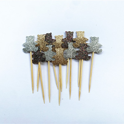 40db Teddy Bear Cupcake Fedők, Nemek szerinti semleges babazuhany dekoráció, Gyerekbuli kedvencek, Születésnapi tusolók