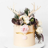 2 komada Sretan Božić Akrilni vrh za kolače Zlatno srebrni jelenji losovi rogovi Akrilni vrh za kolače za božićnu zabavu Ukrasi za torte 2019.