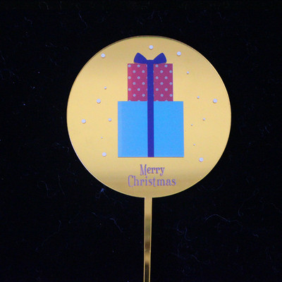 2 komada Sretan Božić Akrilni vrh za kolače Zlatno srebrni jelenji losovi rogovi Akrilni vrh za kolače za božićnu zabavu Ukrasi za torte 2019.