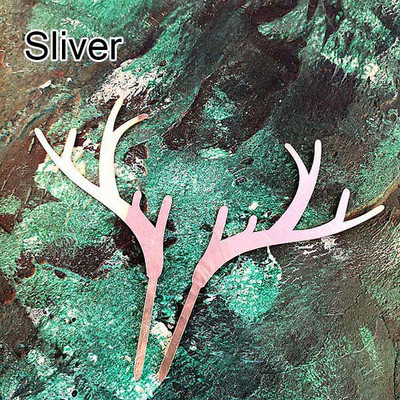 2 komada Sretan Božić Akrilni vrh za kolače Zlatno srebrni jelenji losovi rogovi Akrilni vrh za kolače za božićnu zabavu Ukrasi za torte 2019.