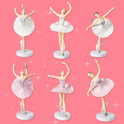 3 db Cake Topper táncoló lány baba dekoráció esküvői születésnapi torta dekoráció balett lányok baba lány 1. kedvenc Boldog születésnapi parti dekoráció