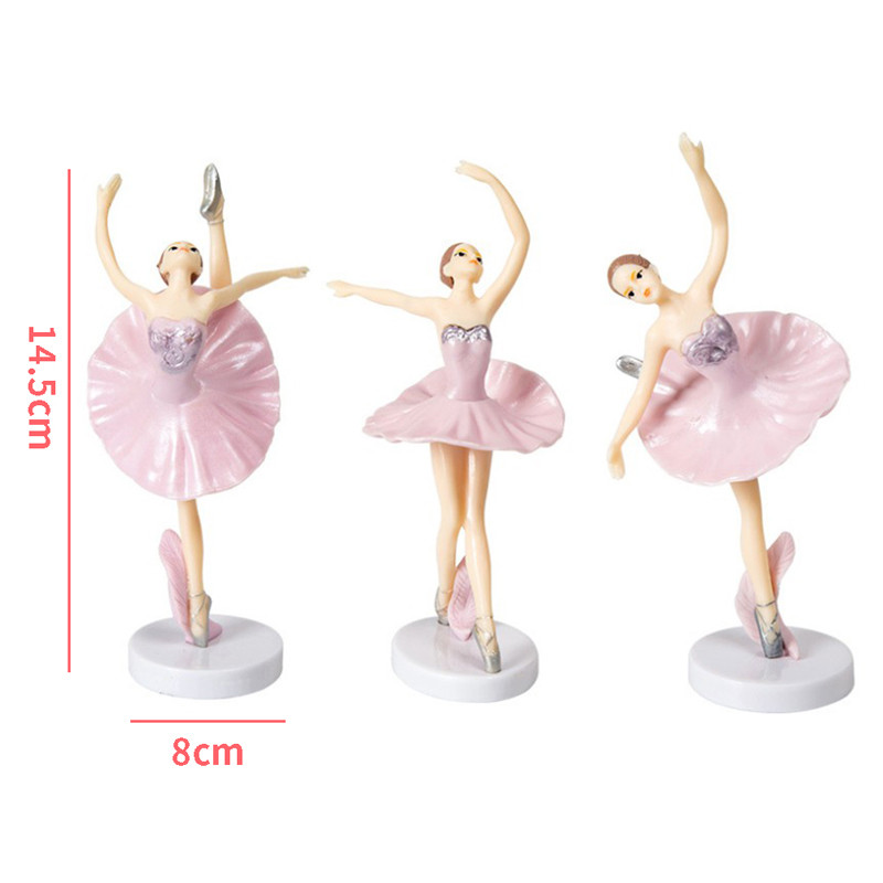 3 db Cake Topper táncoló lány baba dekoráció esküvői születésnapi torta dekoráció balett lányok baba lány 1. kedvenc Boldog születésnapi parti dekoráció