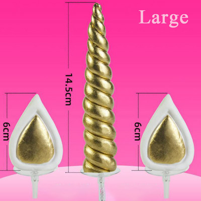 1 set životinjski nadjev za tortu Zlatni rođendanski vrh za tortu Rogovi Uši Dekoracija za zabavu Pribor za ukrašavanje torte Zlatni rog jednoroga