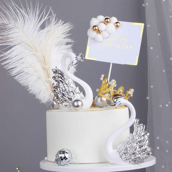 Злато, сребро, фламинго, торта за рожден ден, пауново перо, сватбено тържество, десерт, знамена, избрани корона, годишнина, украса за кекс