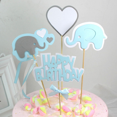 Prekrivači za kolače u obliku slona Dekoracije za tuširanje djeteta To je dječak Djevojčice Prekrivač za kolače Rođendanska zabava Deserti Prerušiti se Pečenje
