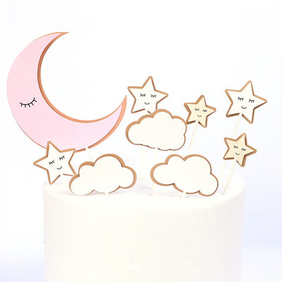 New Moon Happy Birthday Preljev za torte Zvjezdice Rođendanski nadjev za kolače Potrepštine za djevojčice Ukrasi za rođendanske torte Baby Shower