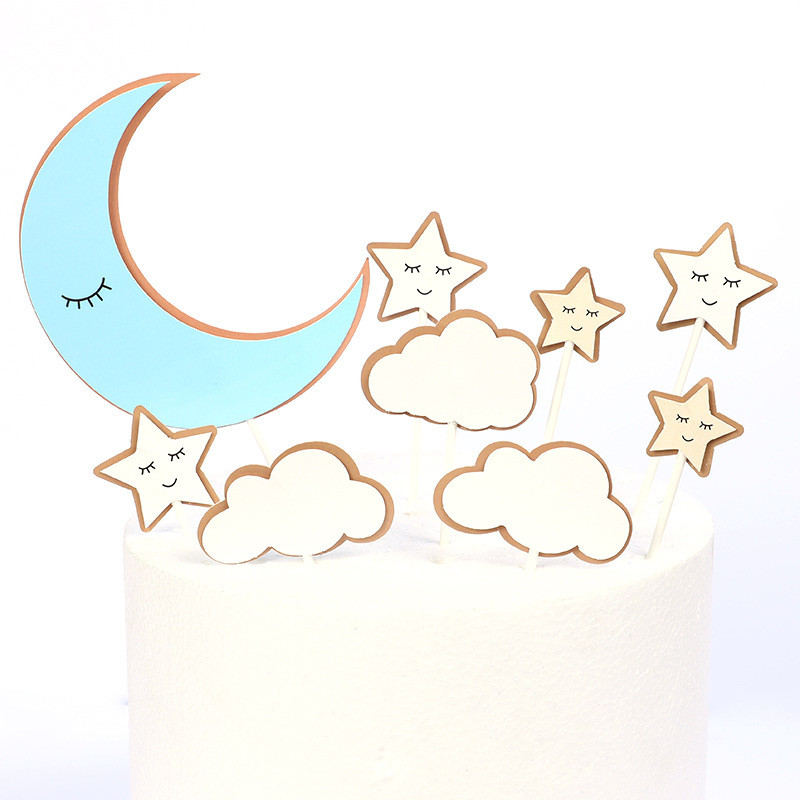 New Moon Happy Birthday Preljev za torte Zvjezdice Rođendanski nadjev za kolače Potrepštine za djevojčice Ukrasi za rođendanske torte Baby Shower