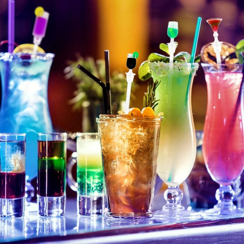 10 vnt daugkartinio naudojimo kokteilių lazdelių plastikinės apvalios vyno taurės baro įrankis Puddler Muddler Stirring Maišymo lazdelės, skirtos Bar Party Cafe gėrimui