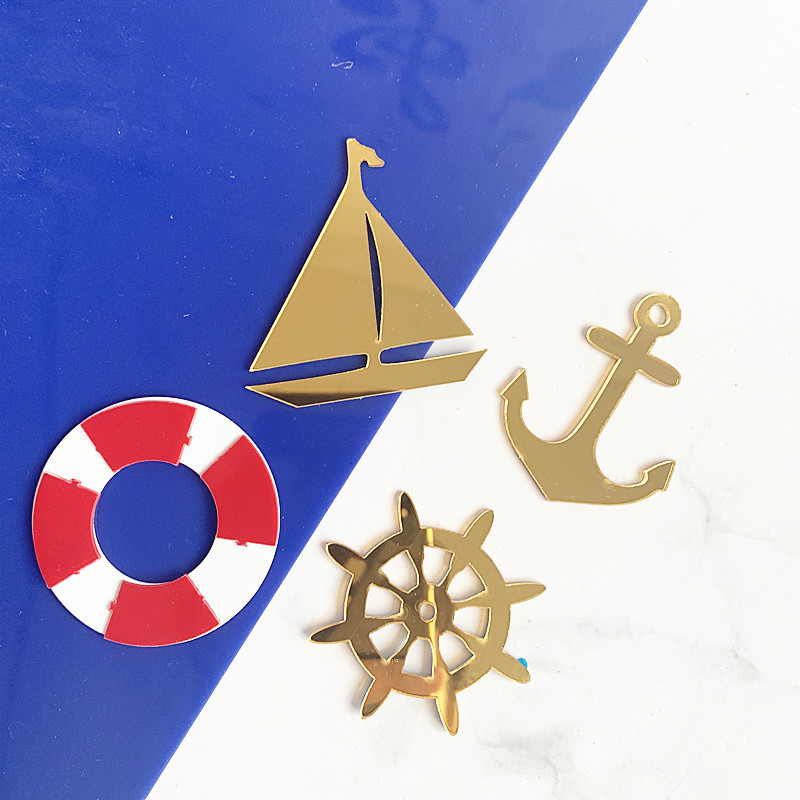 4 buc/ancoră de navă/camă pentru tort pentru ziua de naștere Drapel de tort minunat Baby Shower pentru copii, bricolaj, decorațiuni pentru tort, accesorii