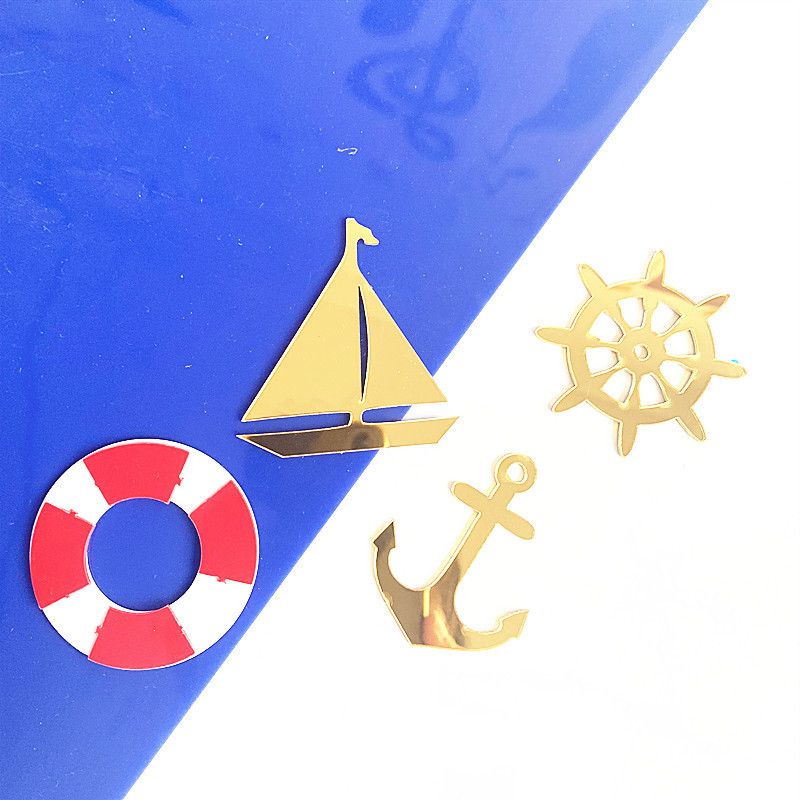 4 buc/ancoră de navă/camă pentru tort pentru ziua de naștere Drapel de tort minunat Baby Shower pentru copii, bricolaj, decorațiuni pentru tort, accesorii