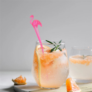50 τμχ Flamingo Pineapple Star Drink Wine Decor Cocktail Swizzle Sticks Drink Stirrer For Hawaiian Beach Party Decor Bar Supplies