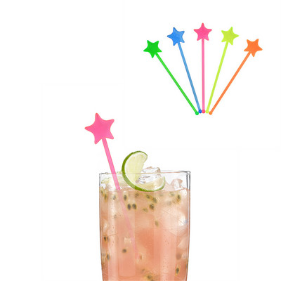 50 τμχ Flamingo Pineapple Star Drink Wine Decor Cocktail Swizzle Sticks Drink Stirrer For Hawaiian Beach Party Decor Bar Supplies
