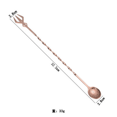 Spiralna žlica za miješanje s dugom drškom Vilica Štap za miješanje viskija od nehrđajućeg čelika Barmen Muddlers Dodaci za bar DH42