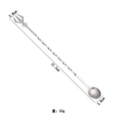 Spiralna žlica za miješanje s dugom drškom Vilica Štap za miješanje viskija od nehrđajućeg čelika Barmen Muddlers Dodaci za bar DH42