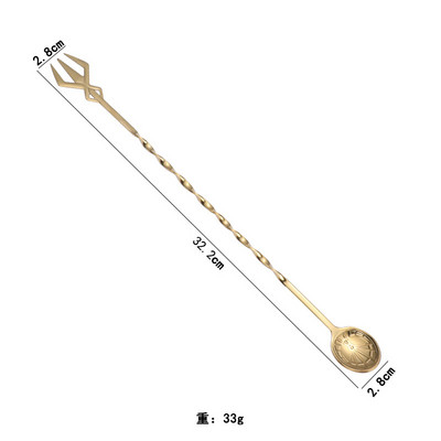 Spiralna žlica za miješanje s dugom drškom Vilica Štap za miješanje viskija od nehrđajućeg čelika Barmen Muddlers Dodaci za bar DH42