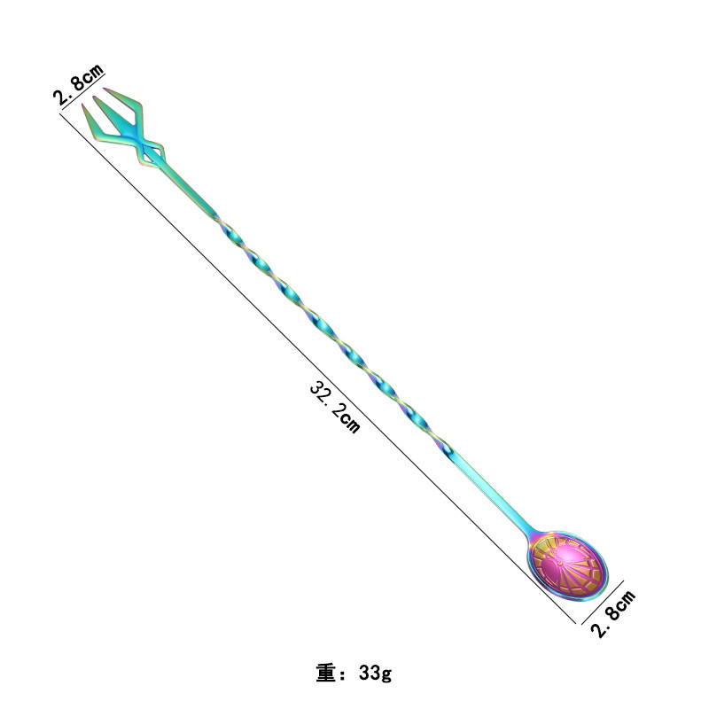 Spiralna žlica za miješanje s dugom drškom Vilica Štap za miješanje viskija od nehrđajućeg čelika Barmen Muddlers Dodaci za bar DH42