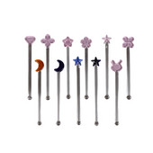 1db aranyos átlátszó, hosszú nyelű üveg keverőkanál koktél forgórudak üveg tejlé italkeverő szaggató keverő rúd