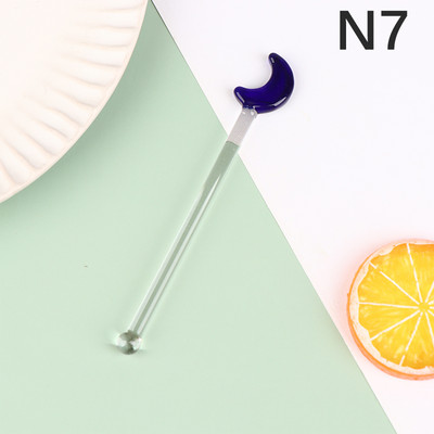 1db aranyos átlátszó, hosszú nyelű üveg keverőkanál koktél forgórudak üveg tejlé italkeverő szaggató keverő rúd