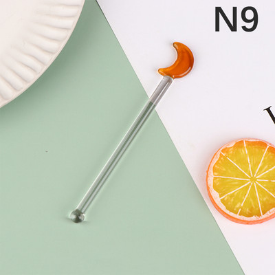 1db aranyos átlátszó, hosszú nyelű üveg keverőkanál koktél forgórudak üveg tejlé italkeverő szaggató keverő rúd