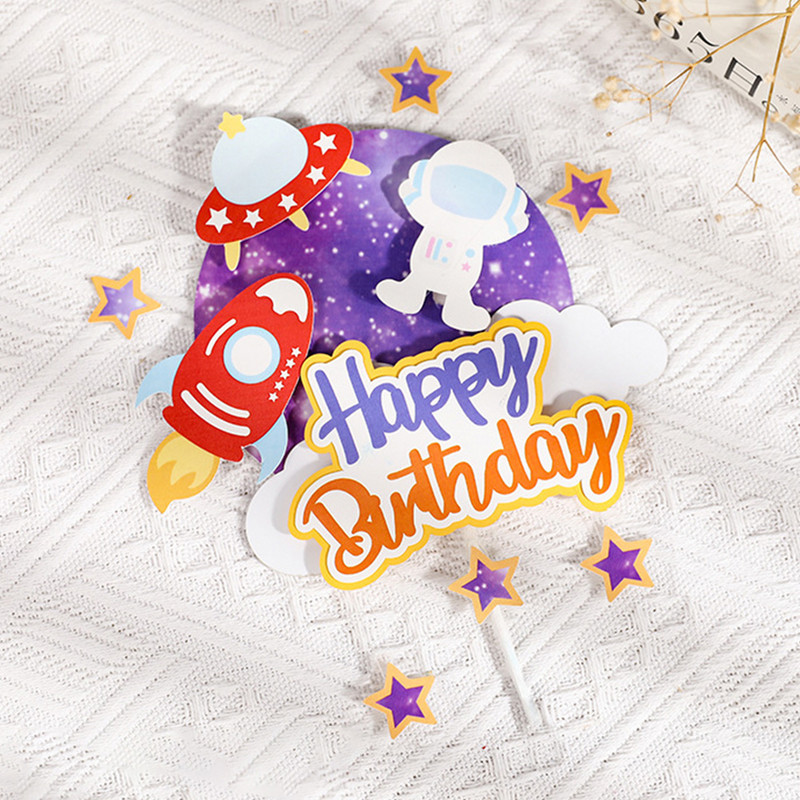 Astronautų tortų dekoravimo planetos Tortų kepuraitės Kosmoso kosmoso kepimo papuošalai berniukams Universe Kosmoso reikmenys gimtadienio vakarėliams