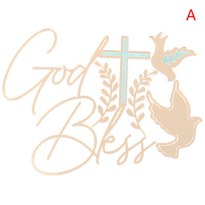 1 kom Dove Cross Topper Prva pričest Minimalistički akrilni umetak za tortu za rođendansku zabavu Ukras torte Dodaci