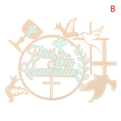 1 kom Dove Cross Topper Prva pričest Minimalistički akrilni umetak za tortu za rođendansku zabavu Ukras torte Dodaci