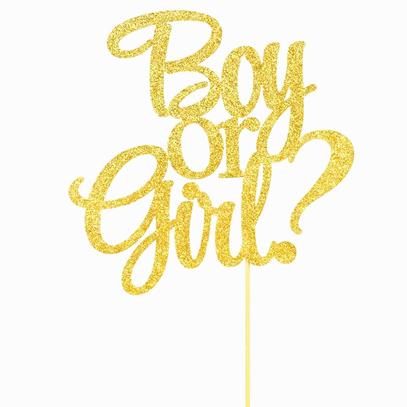 1kom/2kom zlatnih svjetlucavih preljeva za torte Otkrijte spol za djevojčicu i dječaka Rođendanske unikatne ukrasne preljeve za torte