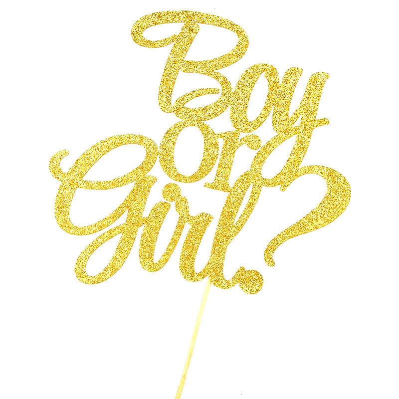 1kom/2kom zlatnih svjetlucavih preljeva za torte Otkrijte spol za djevojčicu i dječaka Rođendanske unikatne ukrasne preljeve za torte