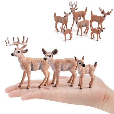 Προσομοίωση Forest Deer Figurines Άλκες, Άλκες, τάρανδοι, Αλπακά, Σίκα ελάφια Φιγούρες δράσης Ζώο Μοντέλο Διακόσμηση Κέικ Toppers Παιχνίδια