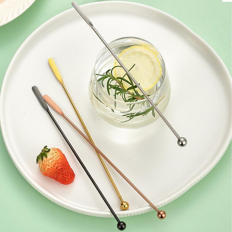 Nerūdijančio plieno maišymo lazdelė, patogi rankena ilga rankena Maišymas kavos pieno kokteilis vyno maišymo lazdelė virtuvės įtaisas