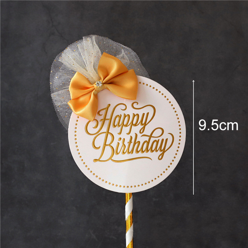Poklopac za tortu Sretan rođendan Zlatno crni nadjev za tortu Potrepštine za zabave DIY Dekoracije za desertne torte