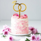 Dijamantni prsten Vjenčani akrilni vrh za tortu Zlatno srebro Ružičasto zlato Pečenje poklona za zabavu Potrepštine za zabavu Dekoracija torte