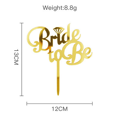 Dijamantni prsten Vjenčani akrilni vrh za tortu Zlatno srebro Ružičasto zlato Pečenje poklona za zabavu Potrepštine za zabavu Dekoracija torte