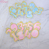 1Pc brojevi za kolače Dekoracija za tuširanje djeteta Umetak za rođendansku tortu Dekoracija za tortu Svadbeni kolači Dekoracija za desert