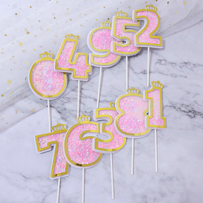 1Pc brojevi za kolače Dekoracija za tuširanje djeteta Umetak za rođendansku tortu Dekoracija za tortu Svadbeni kolači Dekoracija za desert