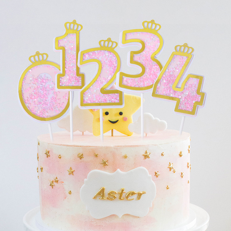 1Pc brojevi za kolače Dekoracija za tuširanje djeteta Umetak za rođendansku tortu Dekoracija za tortu Svadbeni kolači Dekoracija za desert