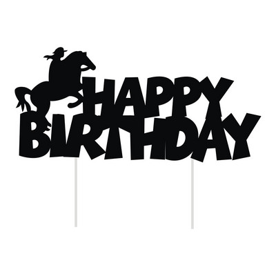 Horse Happy Birthday Toppers Toppers Dječaci Djevojčice Muškarci Utrke konja Dekoracija torti za zabavu Vestern tema Potrepštine za rođendanske zabave Dekoracije