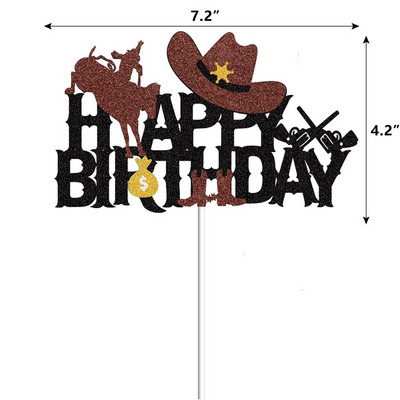 Horse Happy Birthday Toppers Toppers Dječaci Djevojčice Muškarci Utrke konja Dekoracija torti za zabavu Vestern tema Potrepštine za rođendanske zabave Dekoracije